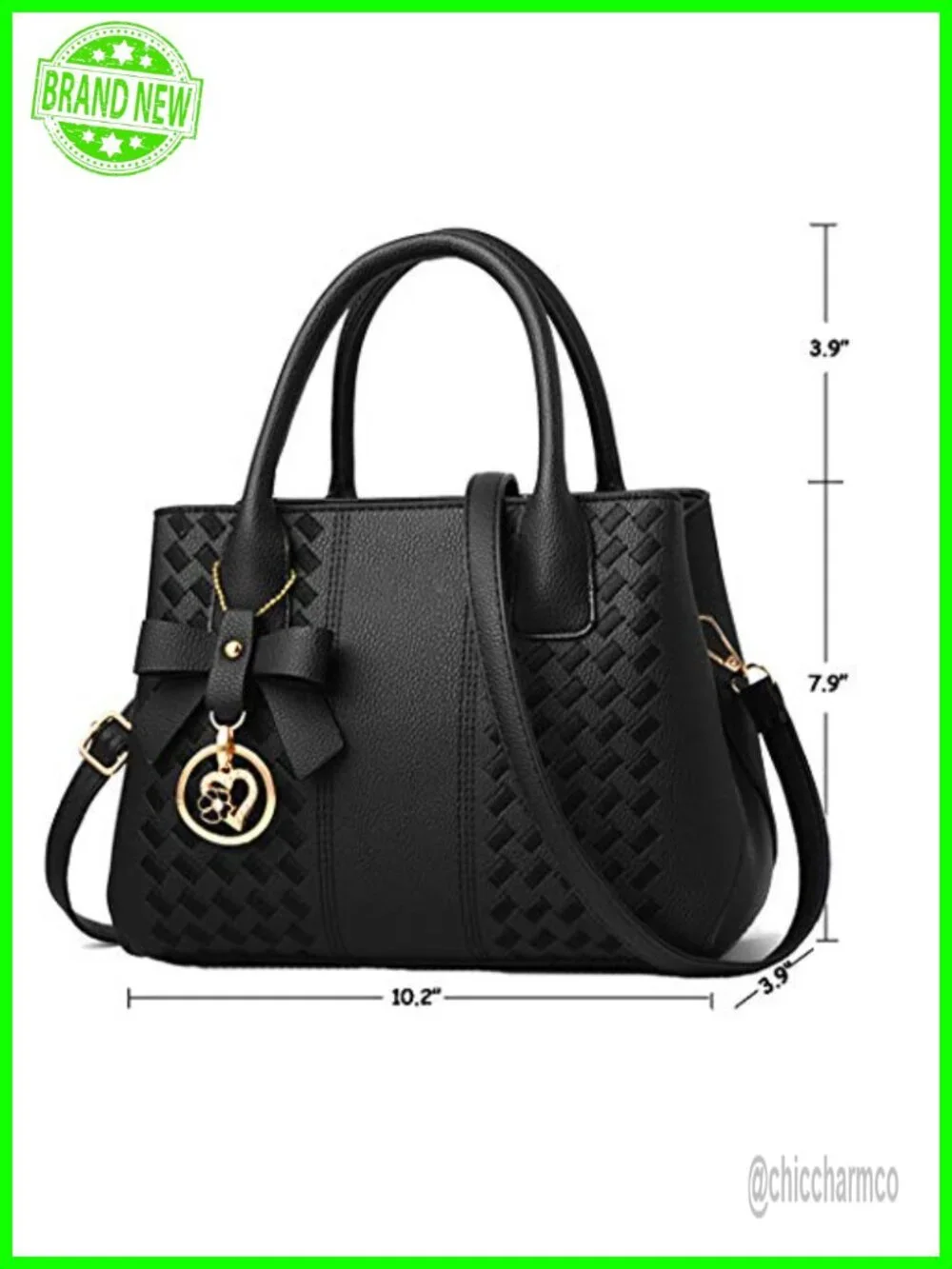 PU Leather Satchel Handbag Top Handle Crossbody Tote Purse